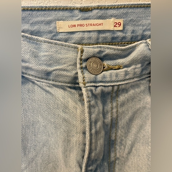 Levi’s Lo Pro Straight Leg Jeans Light Blue Distressed Size 29 - Picture 5 of 8